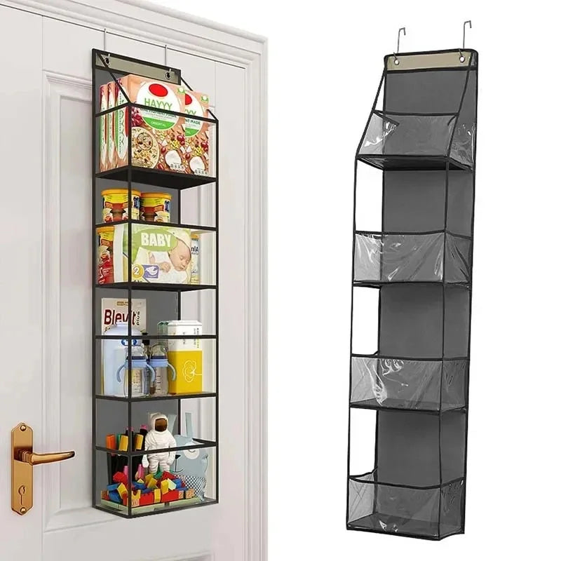 4 Layer Foldable Hanging Storage Bag Behind Door Closet Organizer