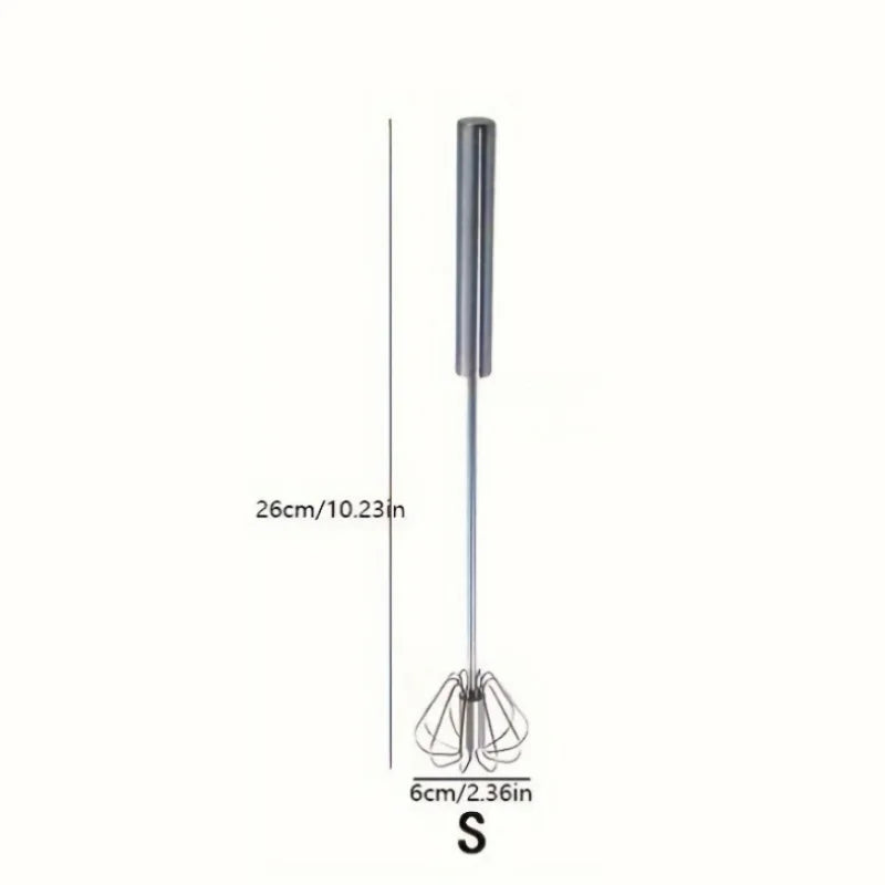 Stainless Steel Rotary Egg Beater Semi Automatic Hand Whisk