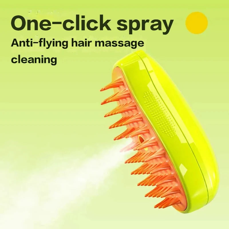 SHFY Electric Pet Steamer Brush 3-In-1 Massage Hair Removal