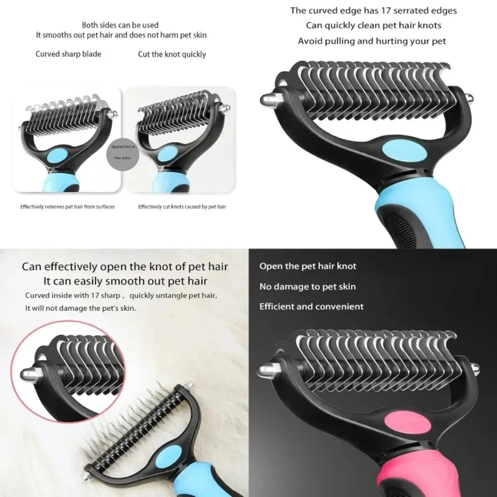 Grooming Comb Double Sided Hair Remover for Dogs and Cats