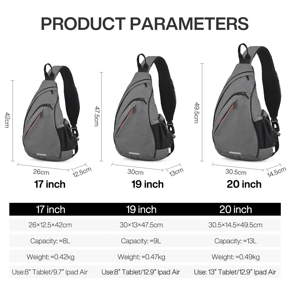 Mixi USB Charging One Shoulder Backpack Crossbody Bag For Men