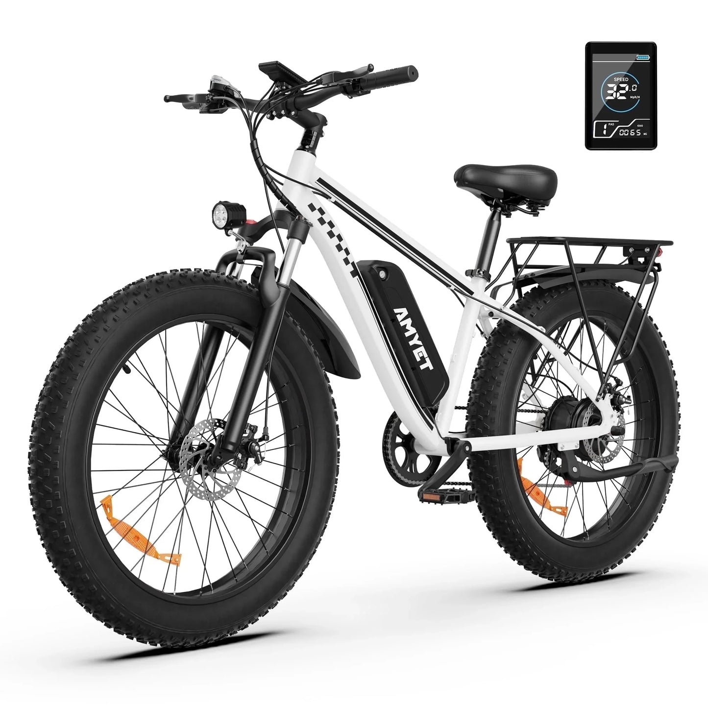 AMYET EB26 Electric Bike 1500W 28 MPH Fat Tire Mountain Ebike