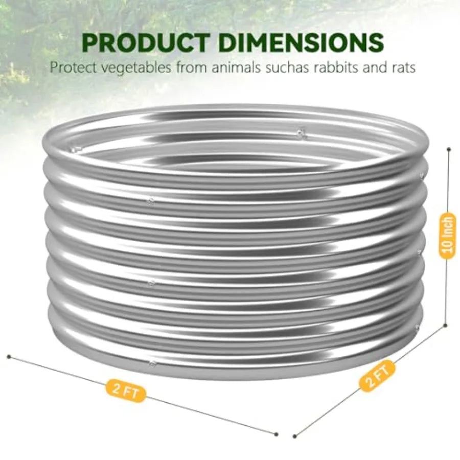 Four Pack Round Galvanized Steel Raised Garden Beds For Outdoor Gardens
