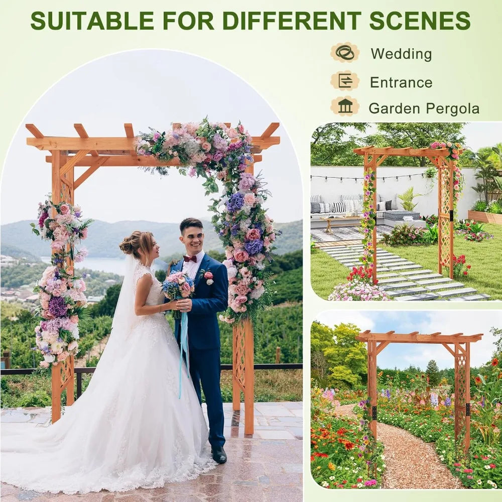 Fir Wood Garden Arch for Weddings and Outdoor Pergolas
