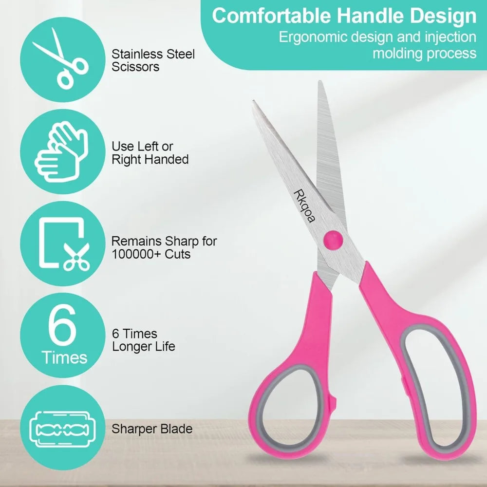 All Purpose Comfort Grip Scissors For Office School Craft Fabric