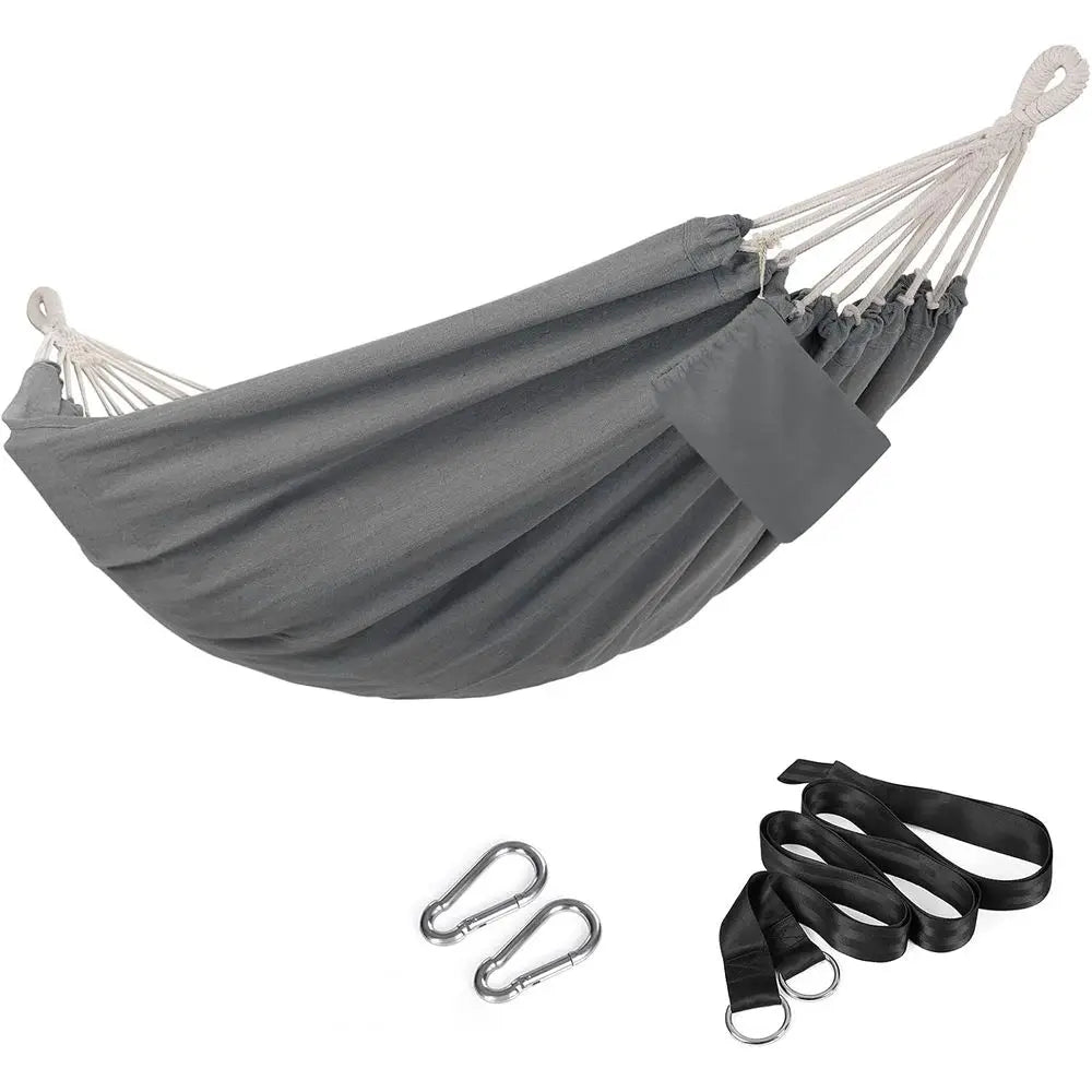 Double Outdoor Hammock With Carry Bag Straps And Carabiners