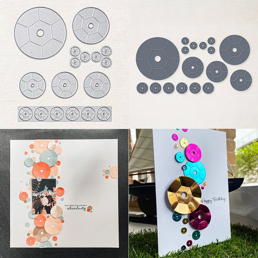 Round Sequin Metal Cutting Dies For Card Making Scrapbooking