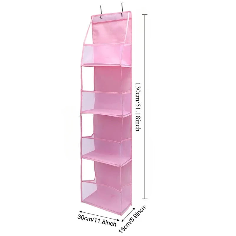 4 Layer Foldable Hanging Storage Bag Behind Door Closet Organizer