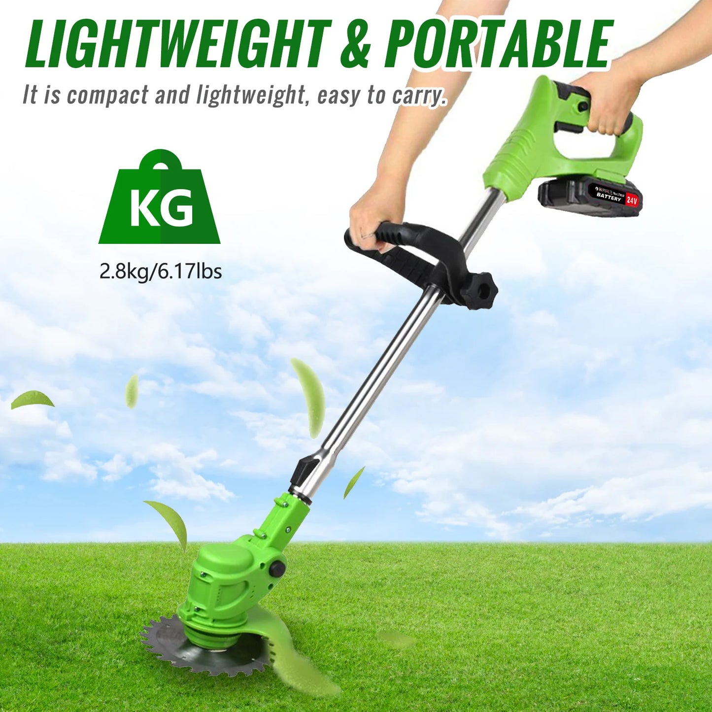 HG0076 Electric Cordless 2-In-1 Brushless Weed Trimmer For Lawn