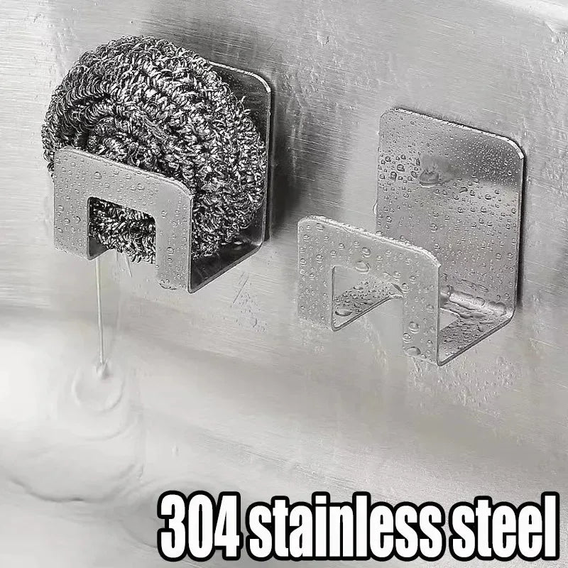 Stainless Steel Kitchen Sponge Holder Tray Drainer Rack Self Adhesive