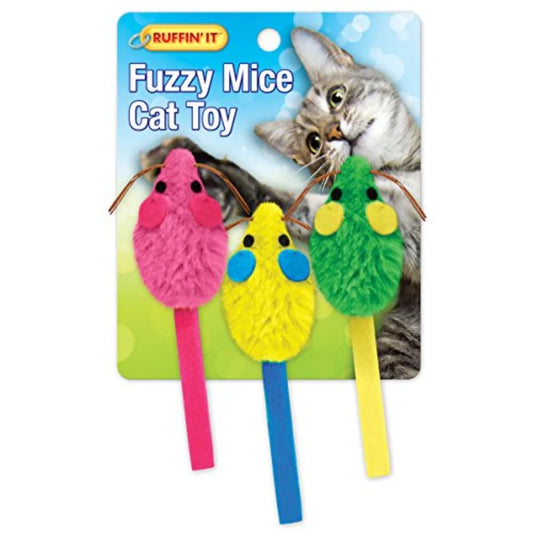 Westminster Pet Fuzzy Mouse Cat Toy Three Pack Soft Plush