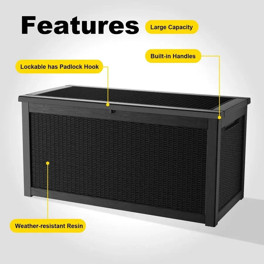 Outdoor Deck Box Lockable Waterproof Storage For Garden Tools And Cushions