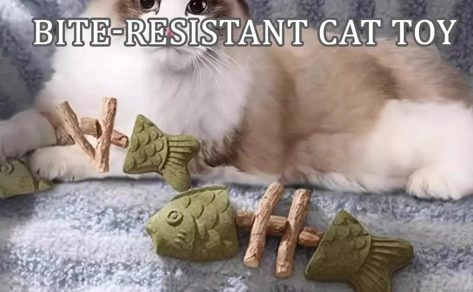 Cat Dental Health Chew Toy Bite Resistant Fishbone Plastic