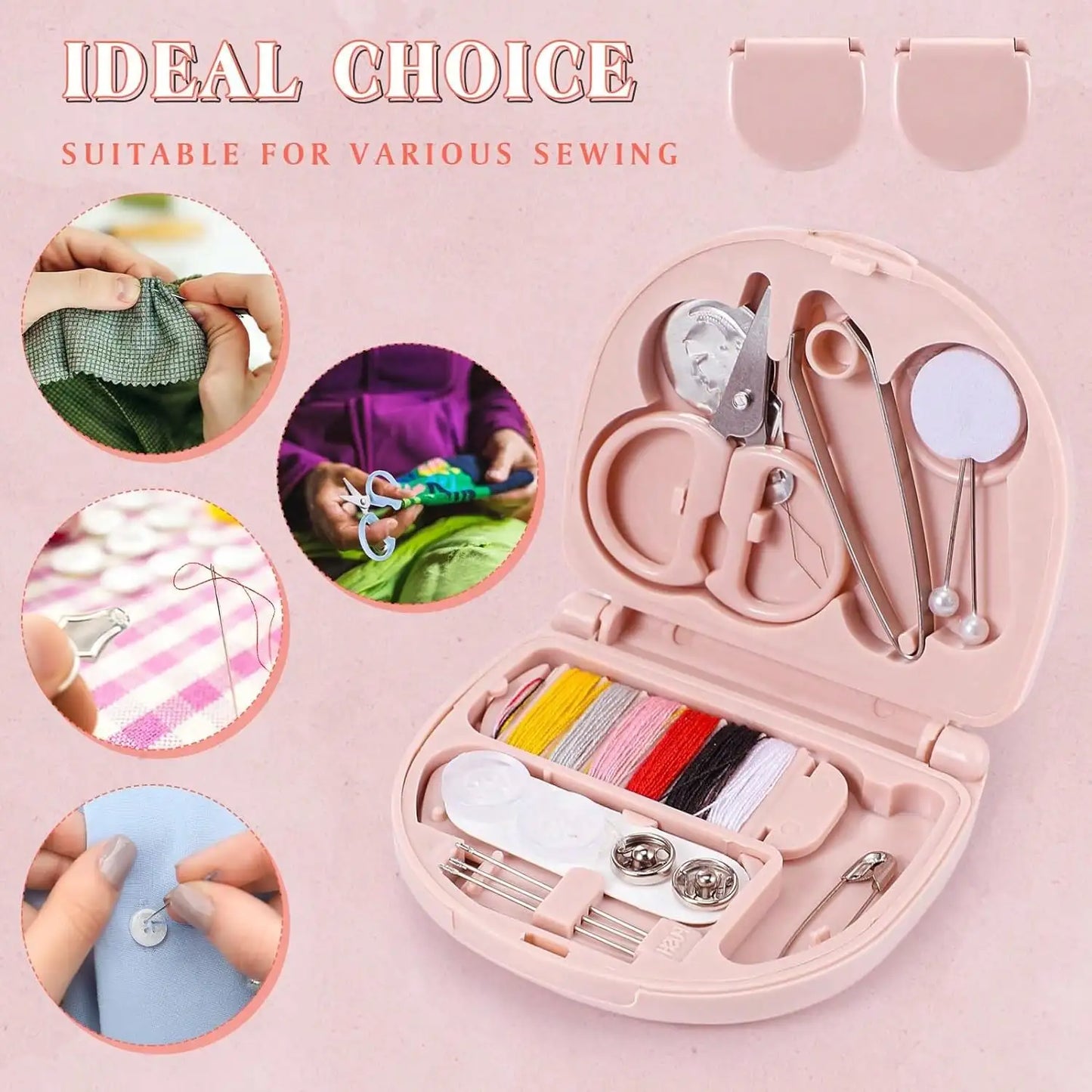 Travel Sewing Kit Portable Repair Pack With Threads Scissors Needles
