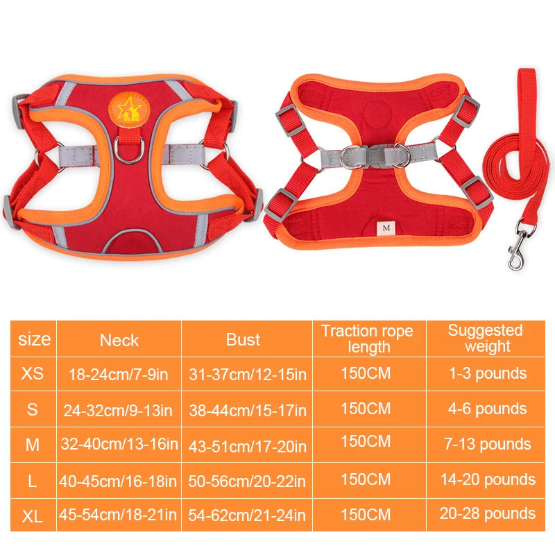 Dog Harness Vest Reflective Mesh Breathable for Small Medium Dogs