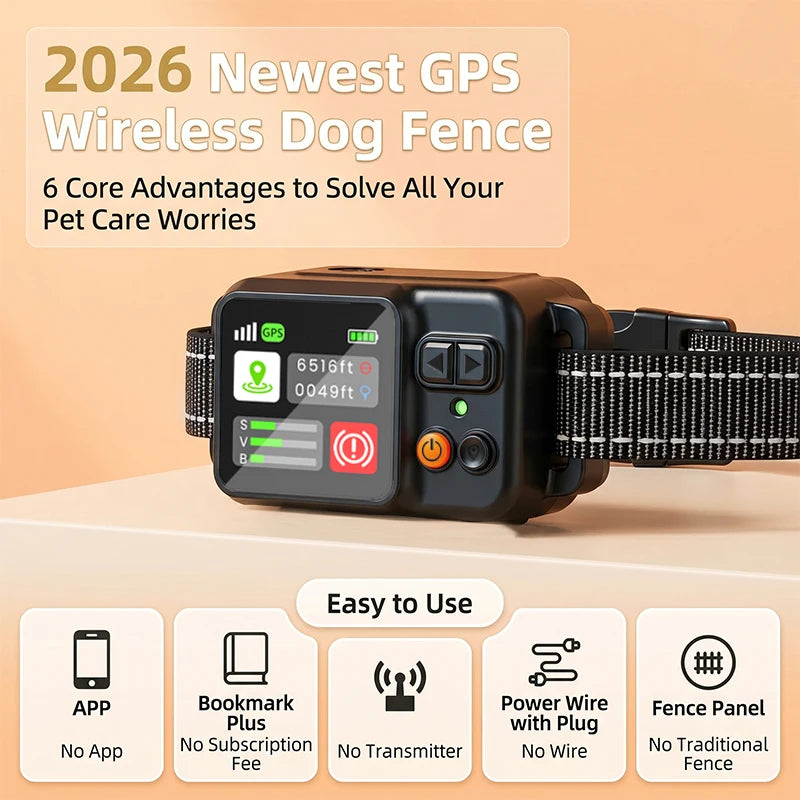 Dog Electronic Fence Outdoor GPS Fencing System Waterproof Training Collar