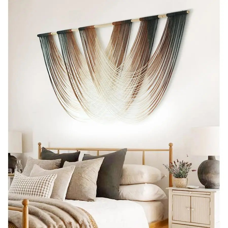 Dip Dyed Fiber Yarn Wall Hanging Wall Art Boho Decor
