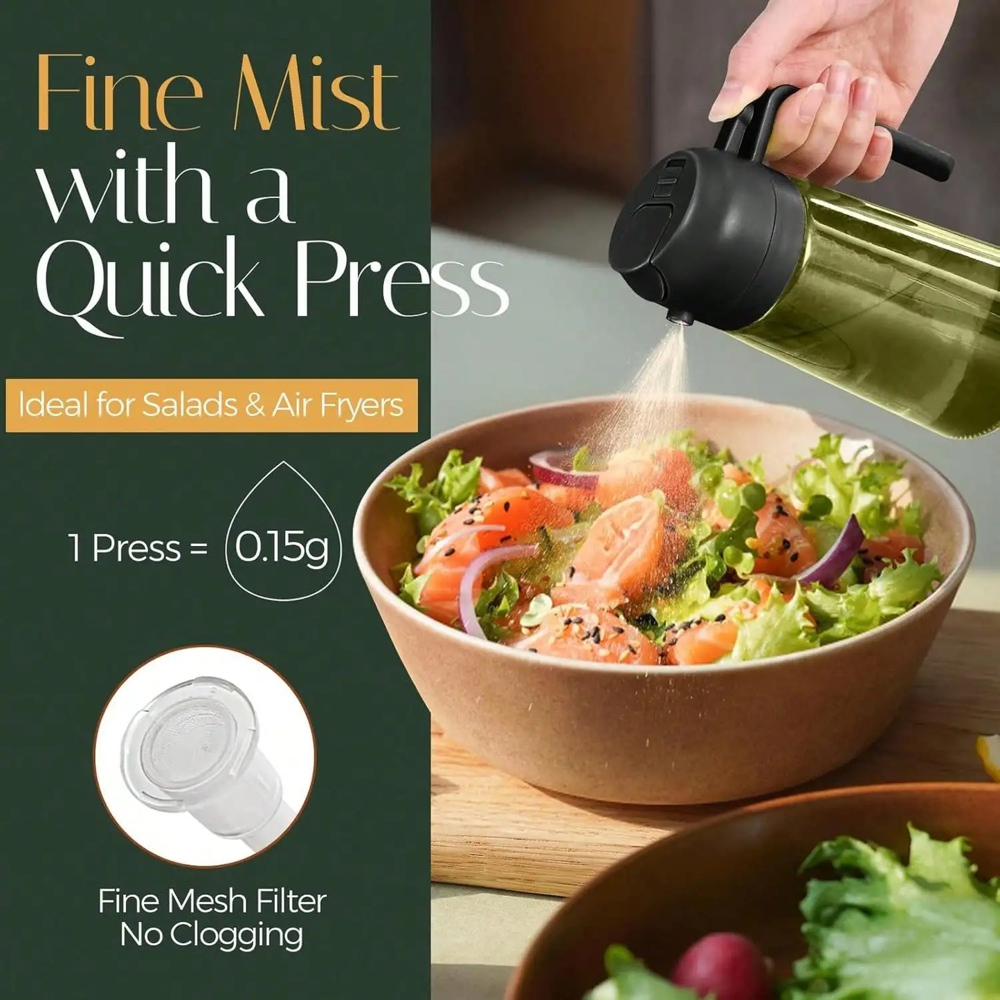 Olive Oil Dispenser 2 In 1 Cooking Oil Sprayer Mister