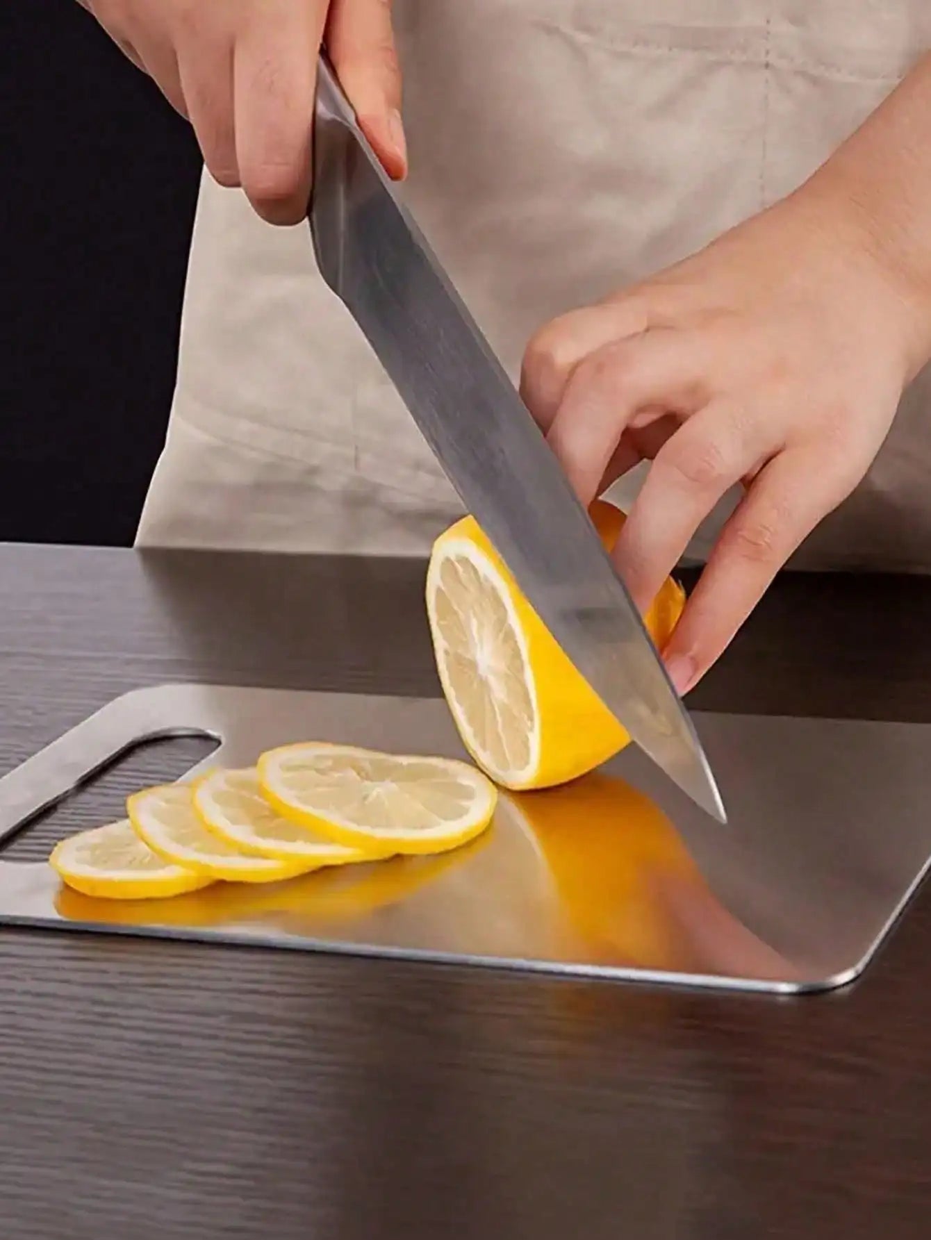 Titanium And 304 Stainless Steel Cutting Board Antibacterial Non Slip