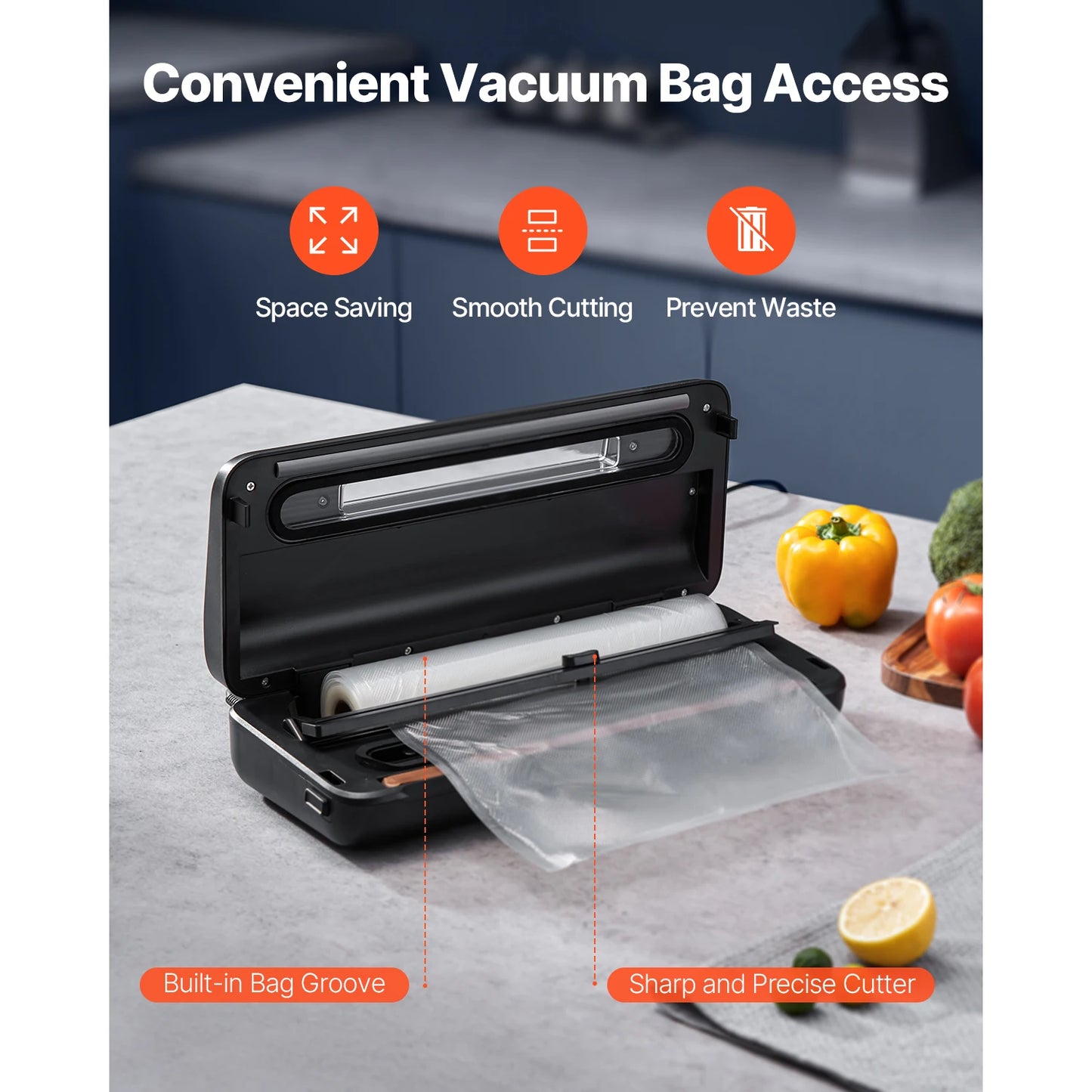 Succebuy 80Kpa 120W Vacuum Sealer 7 In 1 With Bags