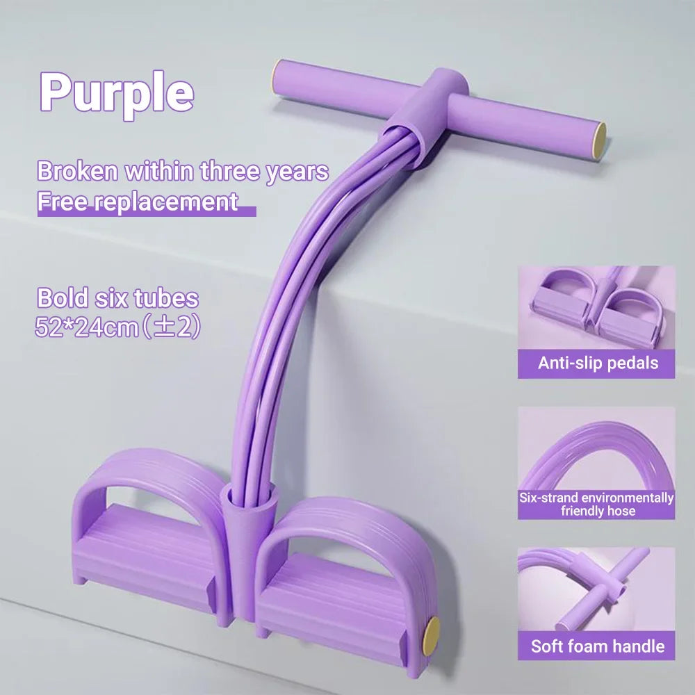 Multi Function 6 Tube Resistance Band Tension Rope For Gym