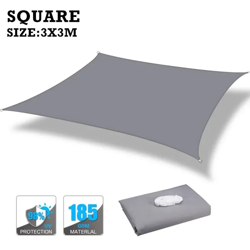 Waterproof Sun Shade Sail 160GSM For Outdoor Patio Garden Beach Camping