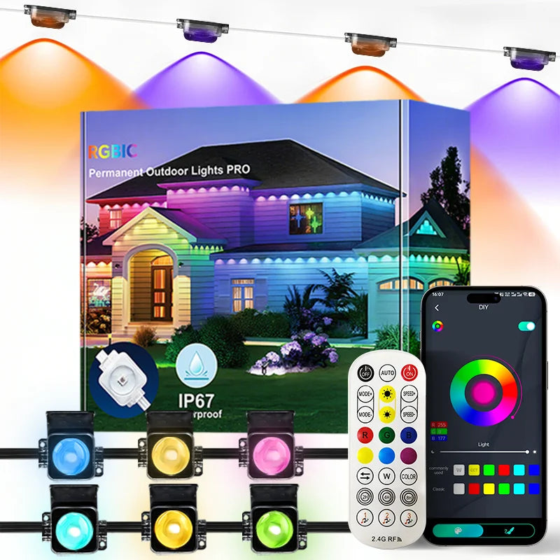 MIMIRGB Smart Outdoor Lights IP67 Waterproof String With App Control