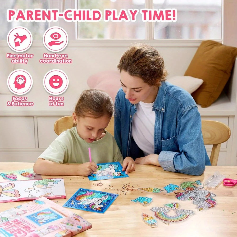 Joyfy 16 Projects Gem Painting Kit With 5D Gems For Girls Ages 6 12