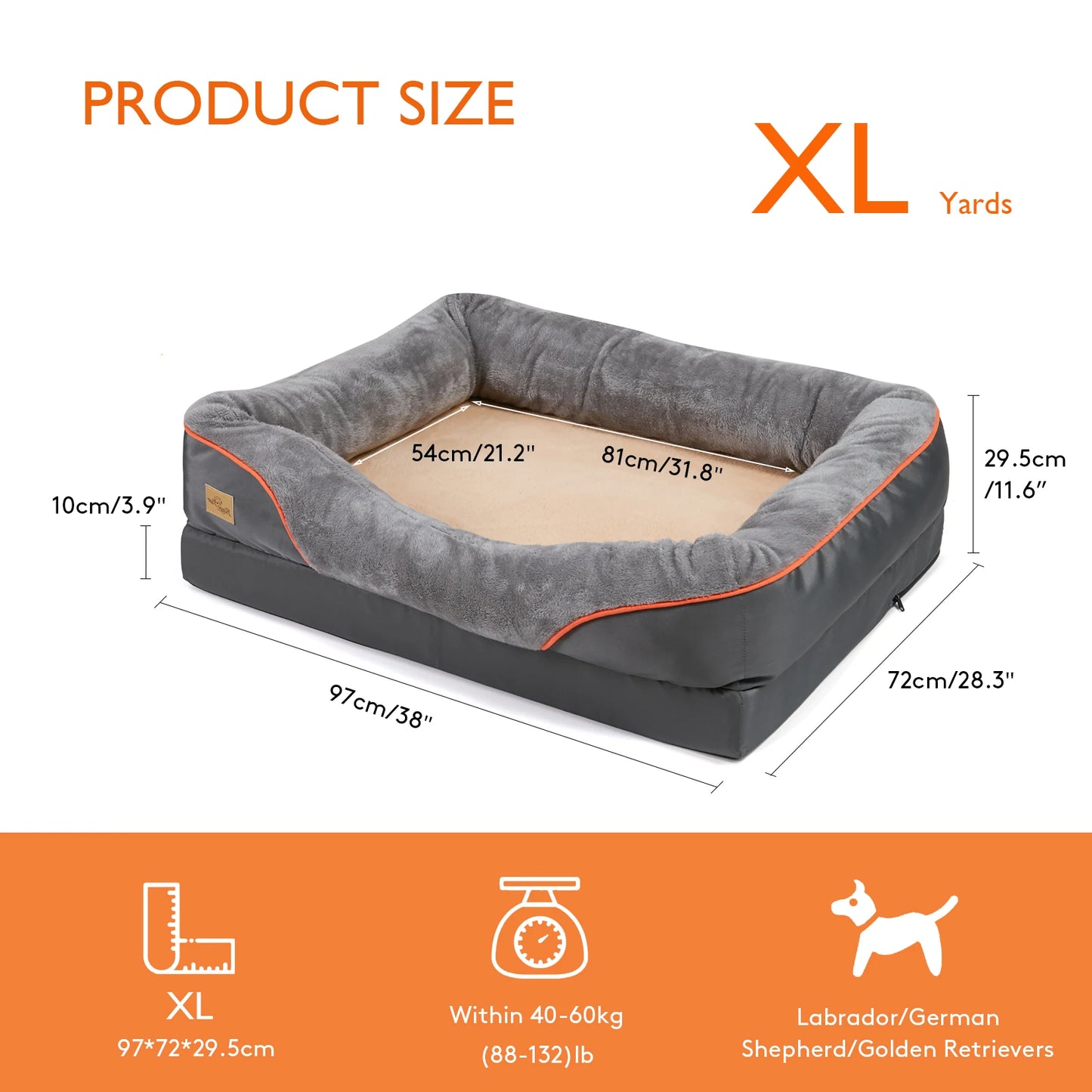 BINGOPAWCN Dog Bed Removable Washable Cover Anti Allergy