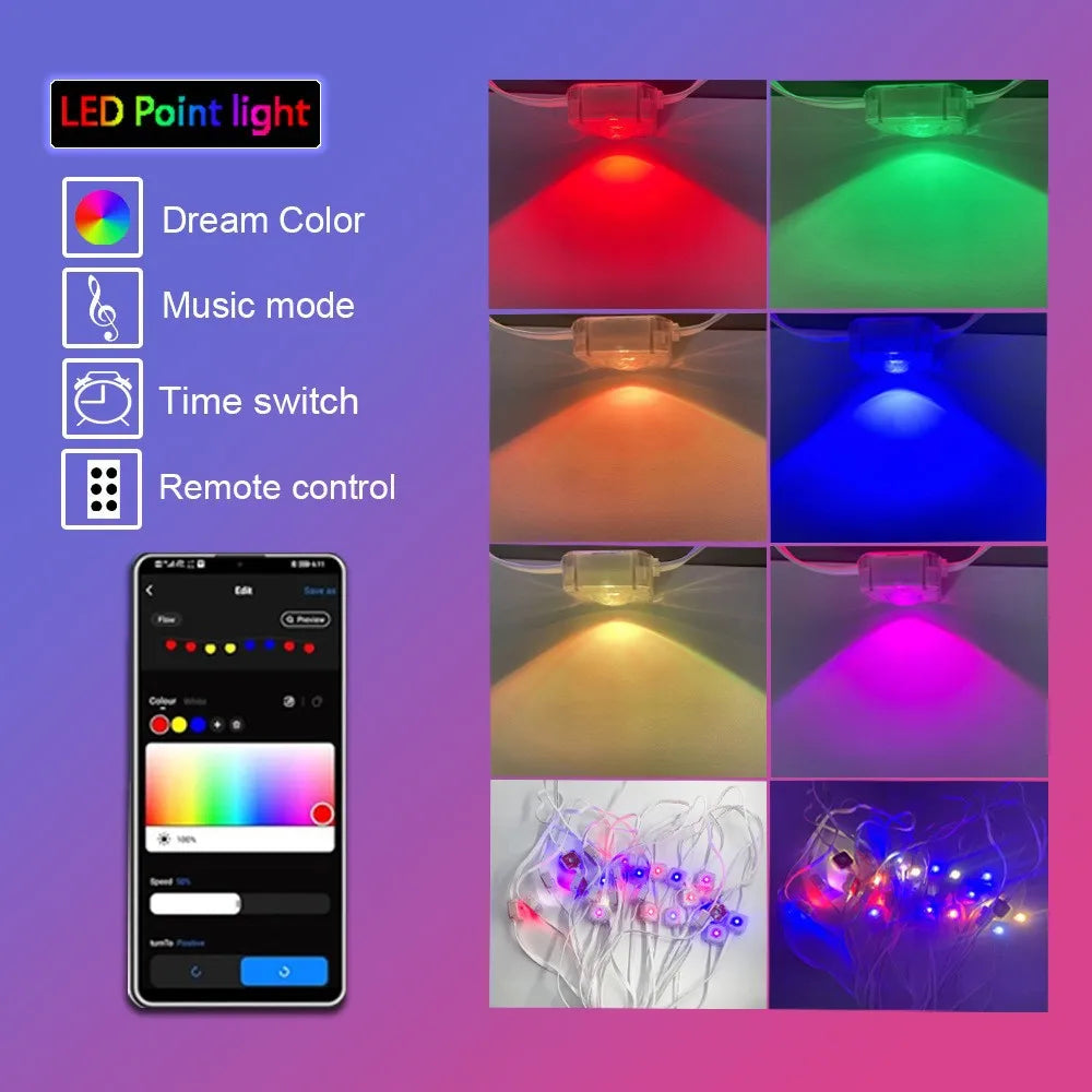 MIMIRGB Eaves Lights Outdoor LED String With Bluetooth Control