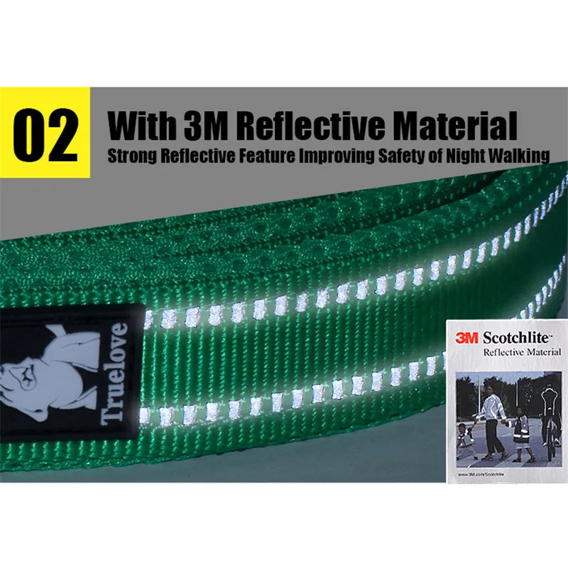 TRUELOVE Reflective Nylon Mesh Padded Pet Leash For Dogs And Cats