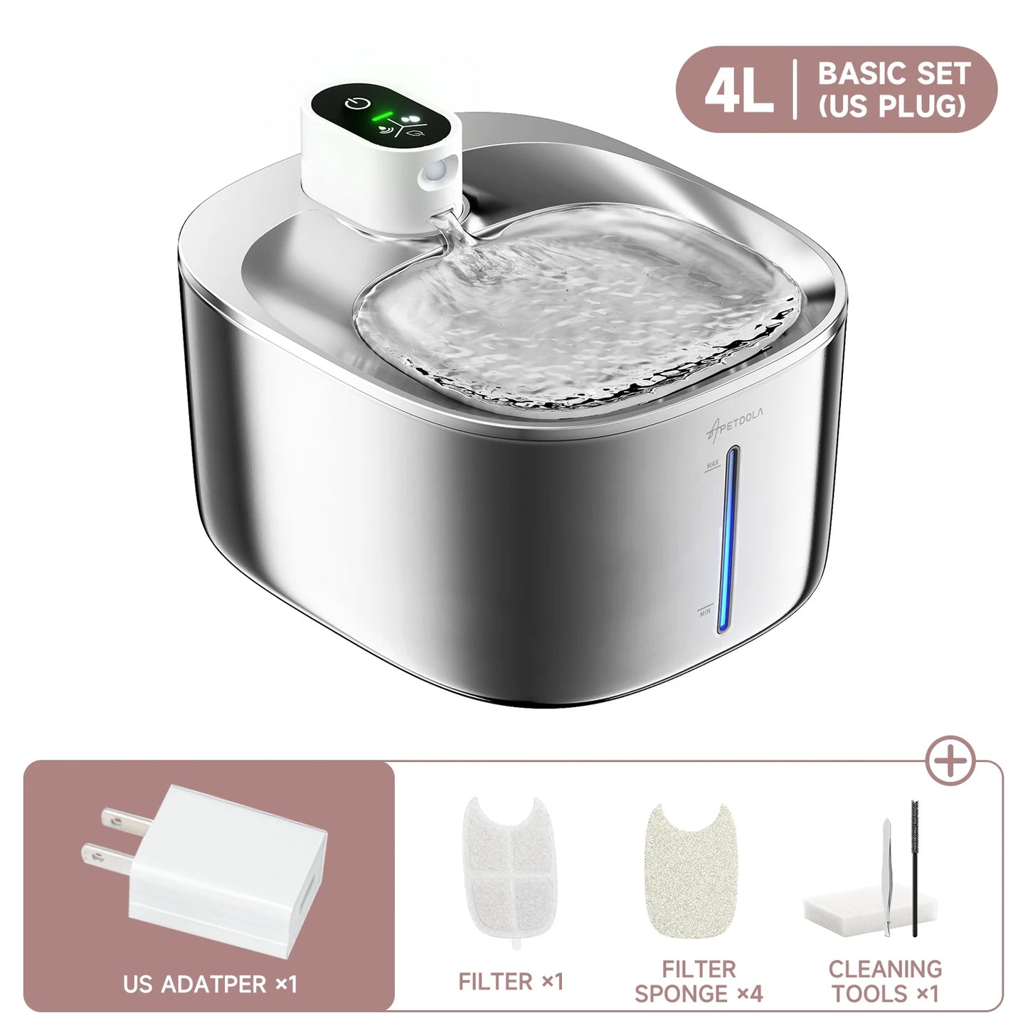 APETDOLA Wireless Cat Water Fountain Auto Sensor For Cats And Dogs
