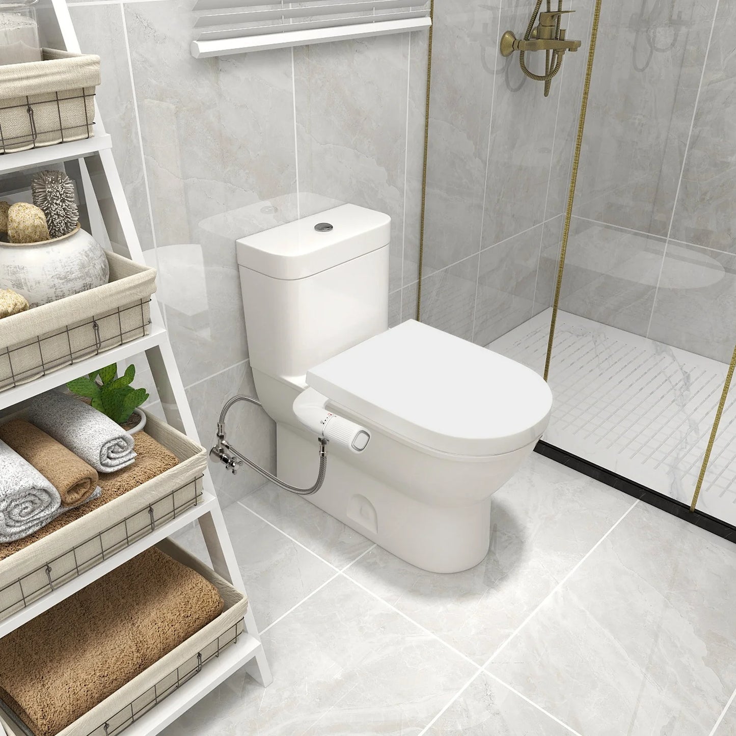 SAMODRA Dual Nozzle Bidet Attachment Adjustable Water Pressure