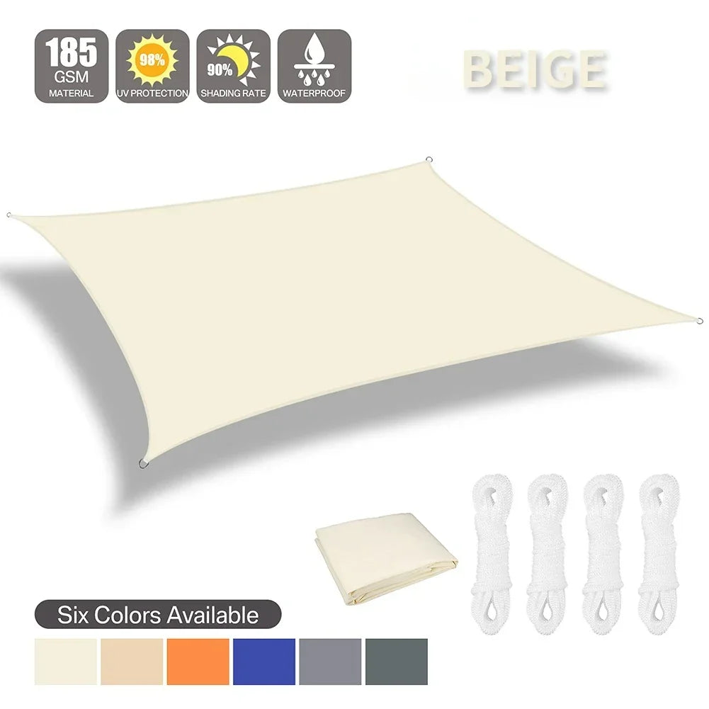 Waterproof Shade Sail Sun Shelter For Outdoor Canopy And Patio