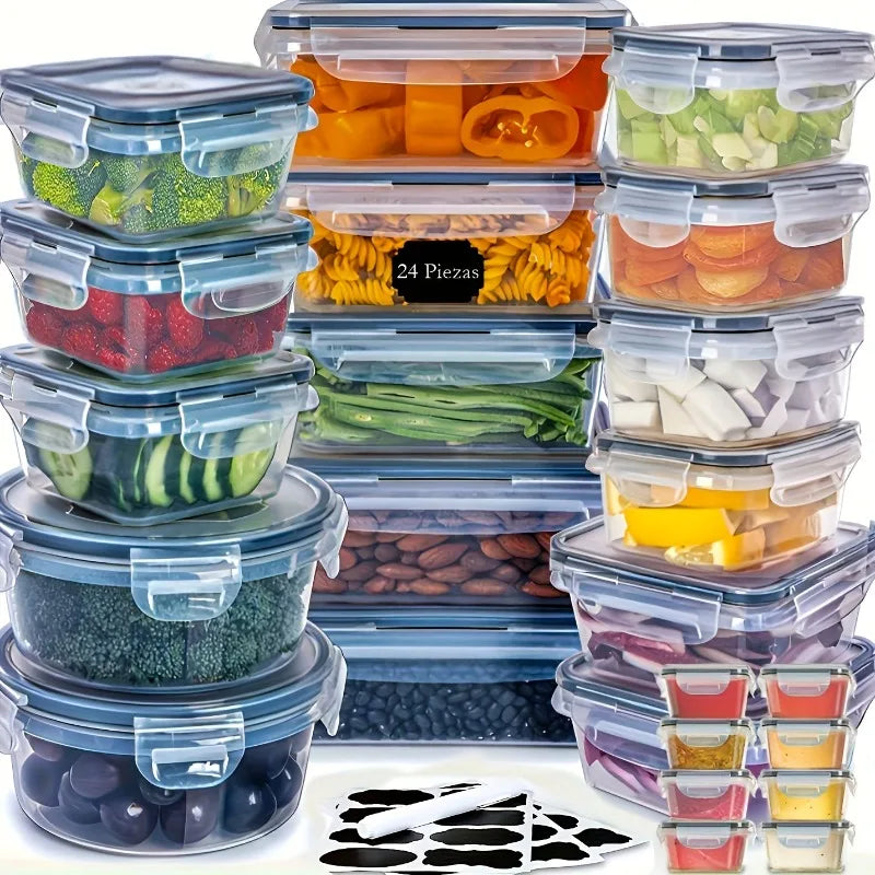 BPA Free Food Storage Set With 24 Airtight Containers