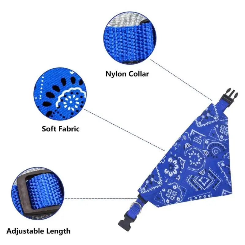 Adjustable Cat Collar With Scarf Bandana Pet Necktie
