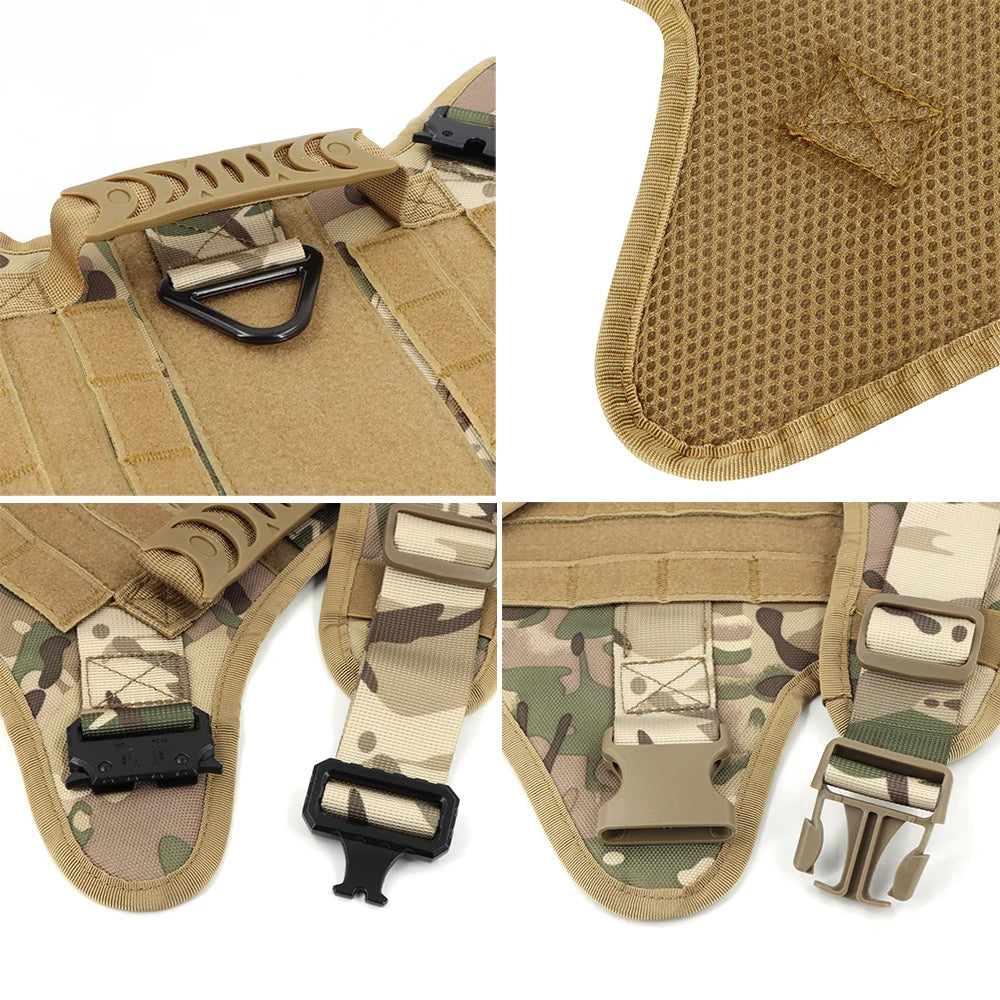 Tactical Military Dog Harness Leash Set For Large Dogs