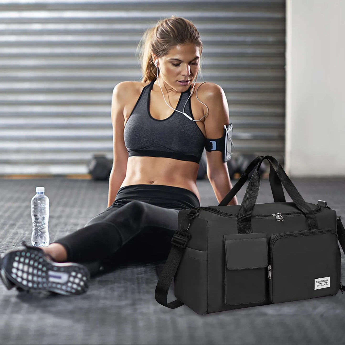 Waterproof Fitness Travel Duffel Bag With Dry And Wet Separation