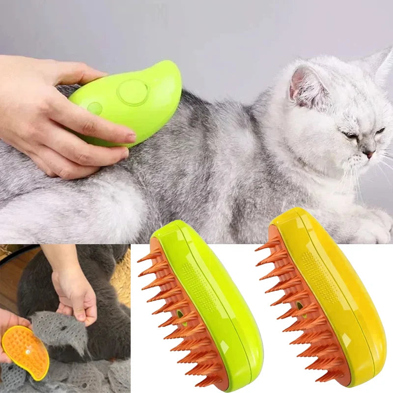 SHFY Electric Pet Steamer Brush 3-In-1 Massage Hair Removal