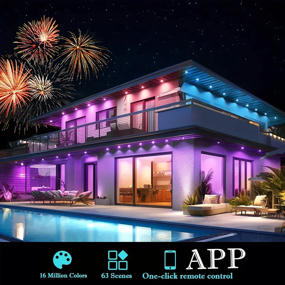 MIMIRGB Eaves Lights Outdoor LED String With Bluetooth Control