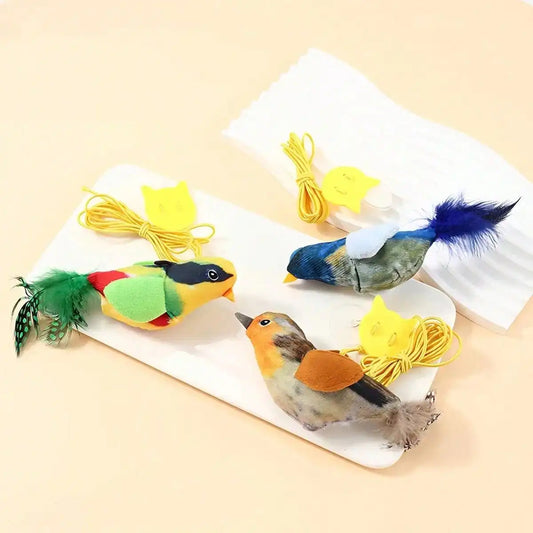 Interactive Cat Toy With Realistic Bird Sounds No Battery Required
