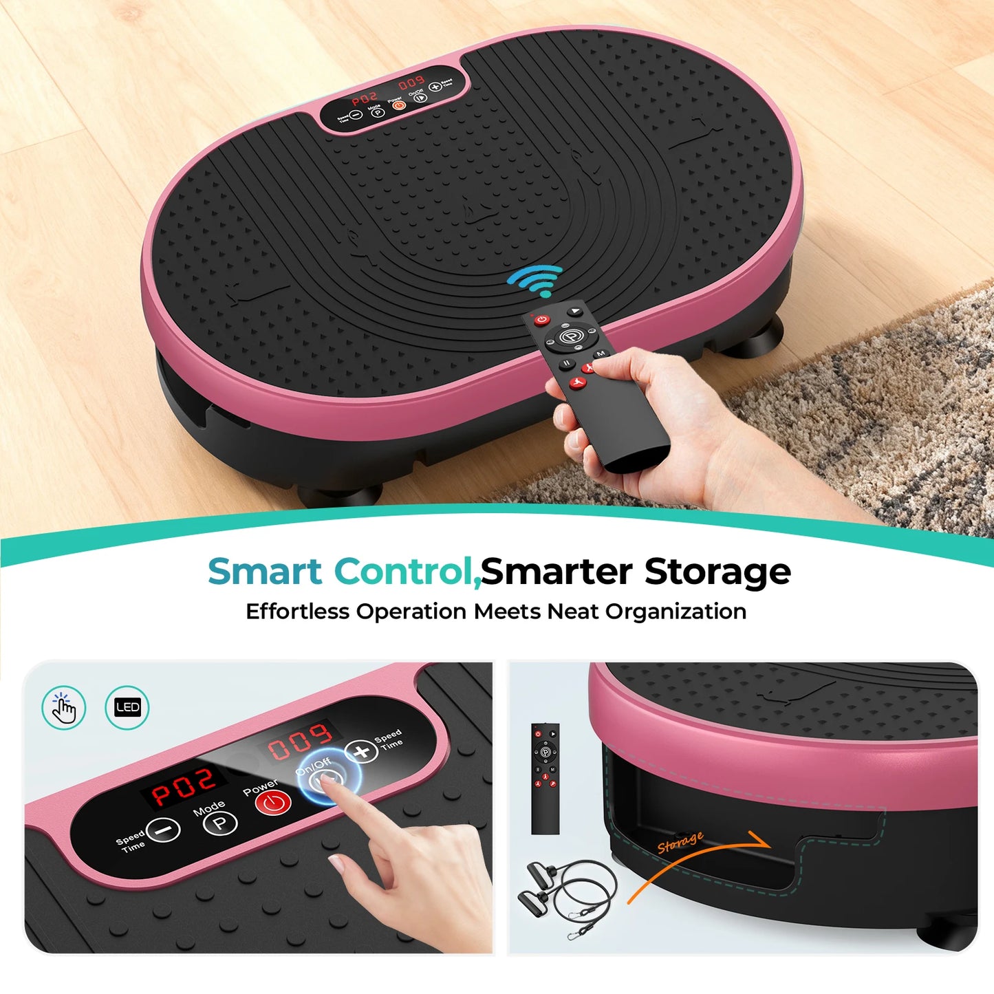 Vibration Plate Whole Body Exercise Machine 120 Levels Remote Control Home Gym