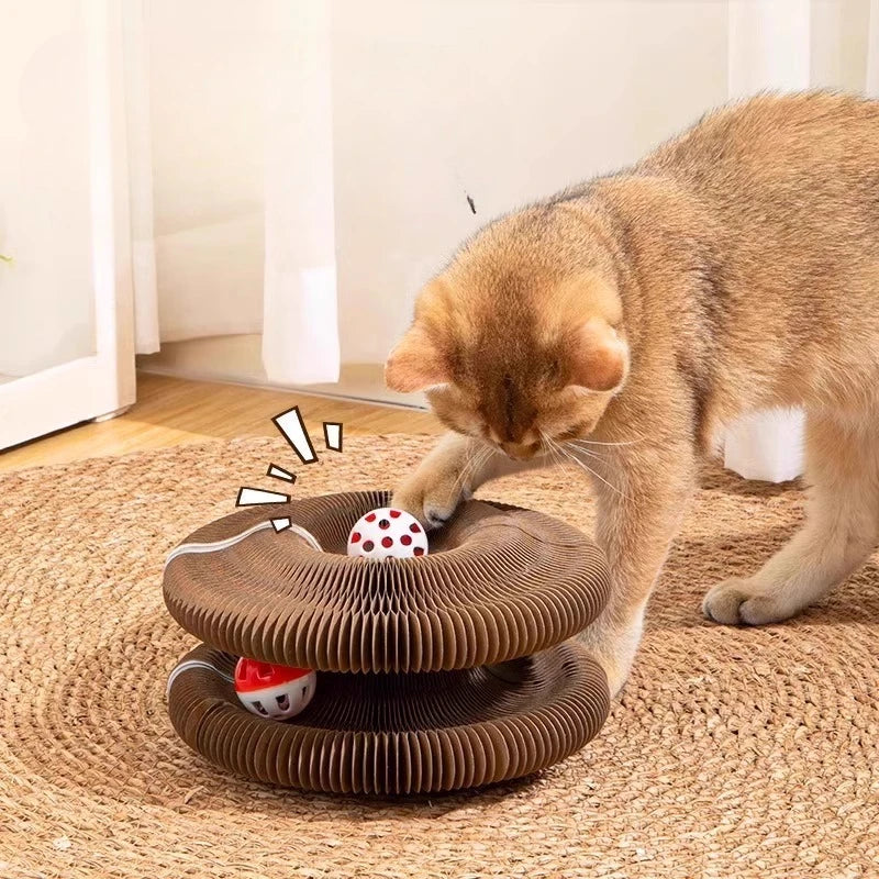 2in1 Cat Scratcher And Rolling Ball Toy Puzzle Play Set