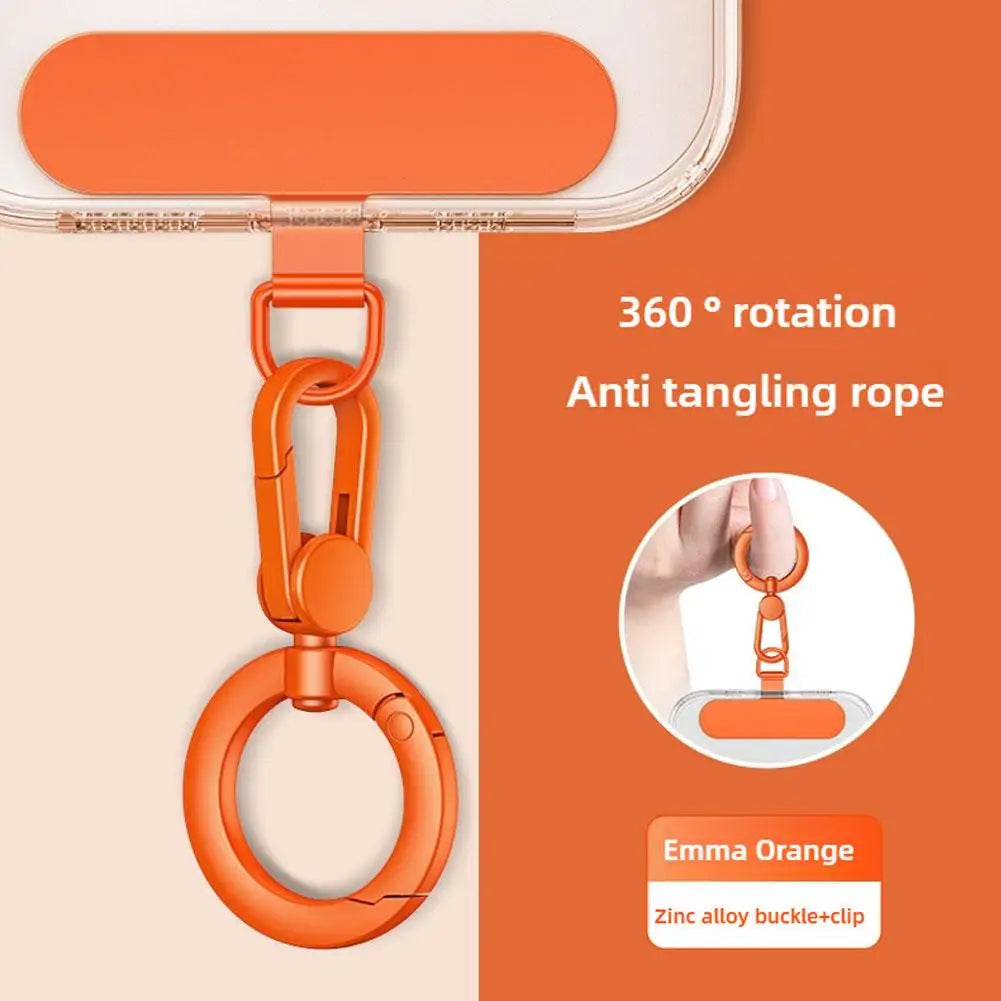 Metal Phone Lanyard With Rotatable Buckle And Steel Clip