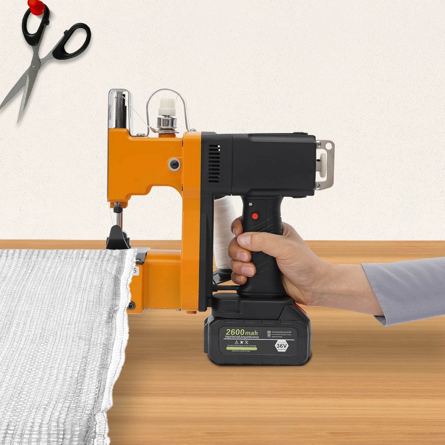 Portable 190W Handheld Bag Sewing Machine High Speed 18000 RPM