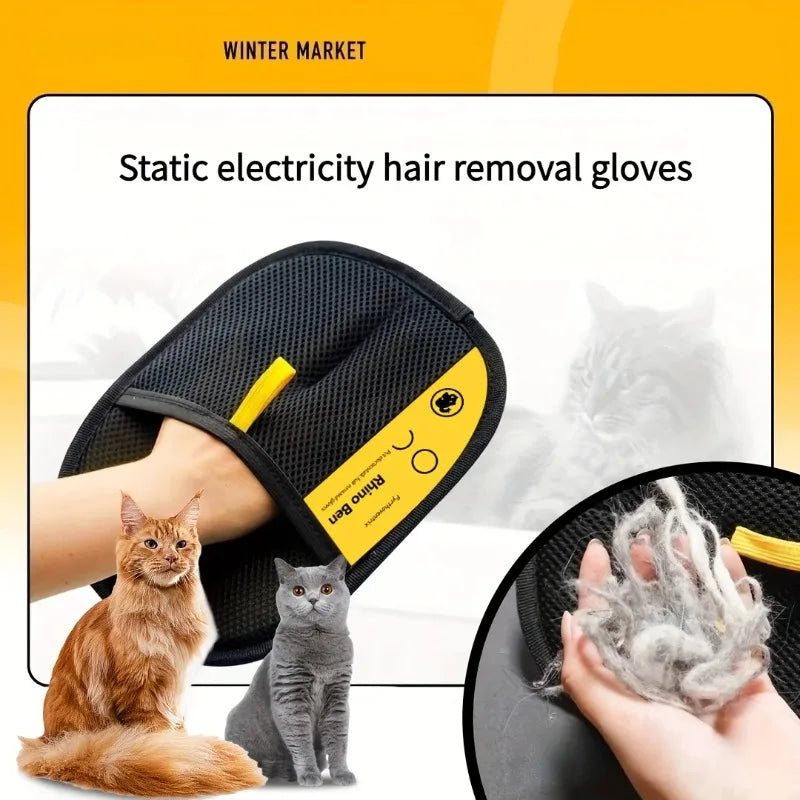 Pet Hair Removal Gloves Static Grooming for Dogs and Cats
