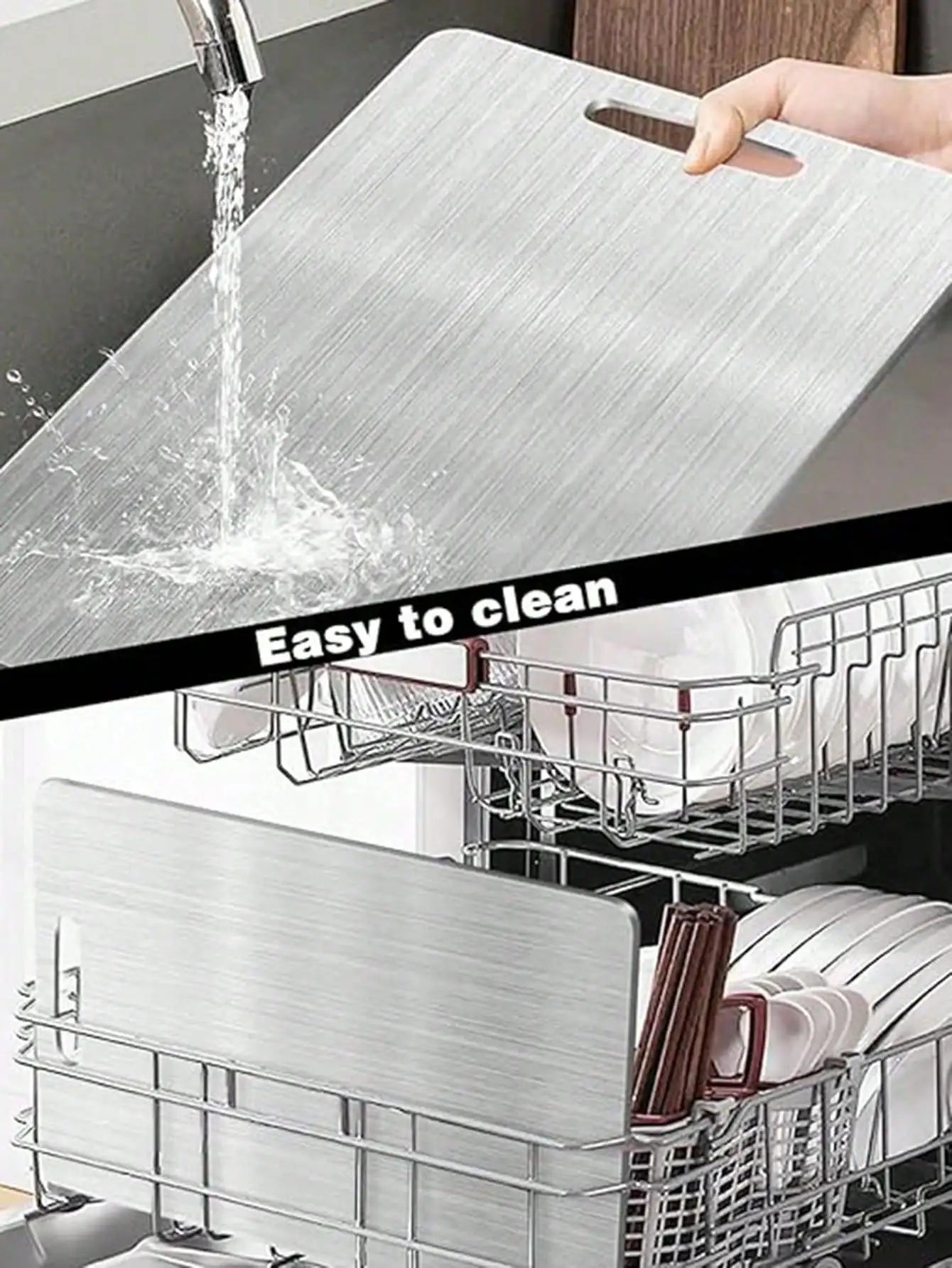 Titanium And 304 Stainless Steel Cutting Board Antibacterial Non Slip