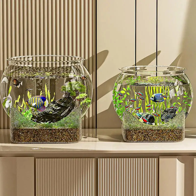 Ultra Clear Round Plastic Fish Bowl Removable 360 Degree View