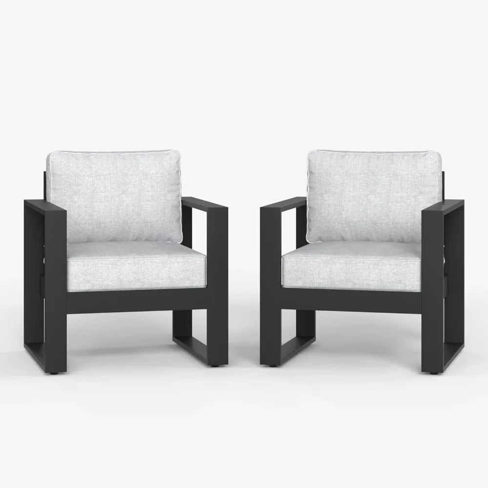 Outdoor Aluminum Patio Armchairs With Washable Cushions