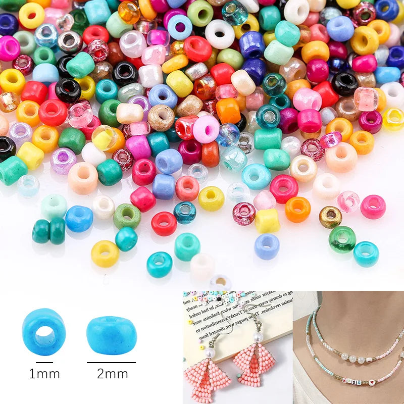 Glass Seed Beads Set 2000 Pieces For Jewelry Making DIY
